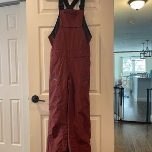 Maroon Snow Bib Overalls